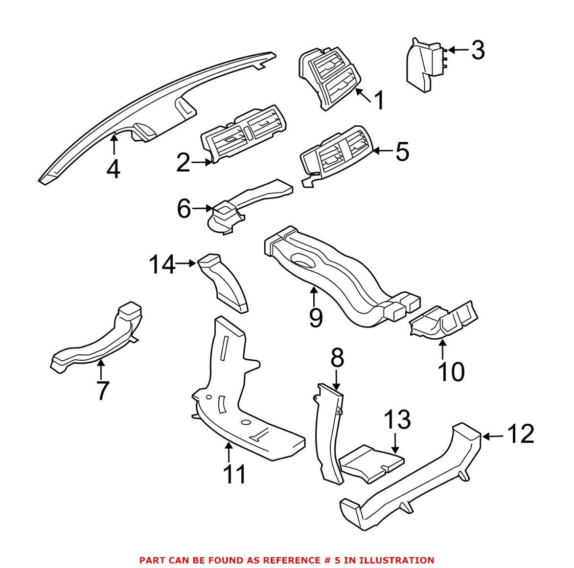 Dash Board Air Vent - Rear Outlet